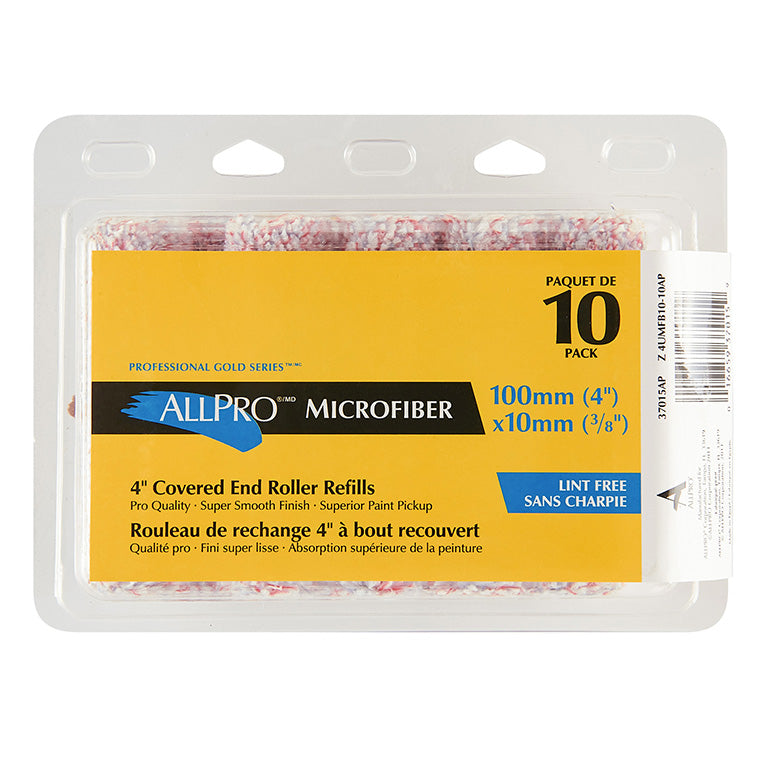 Allpro 4 inch Microfiber Roller Refill - 10 Pack