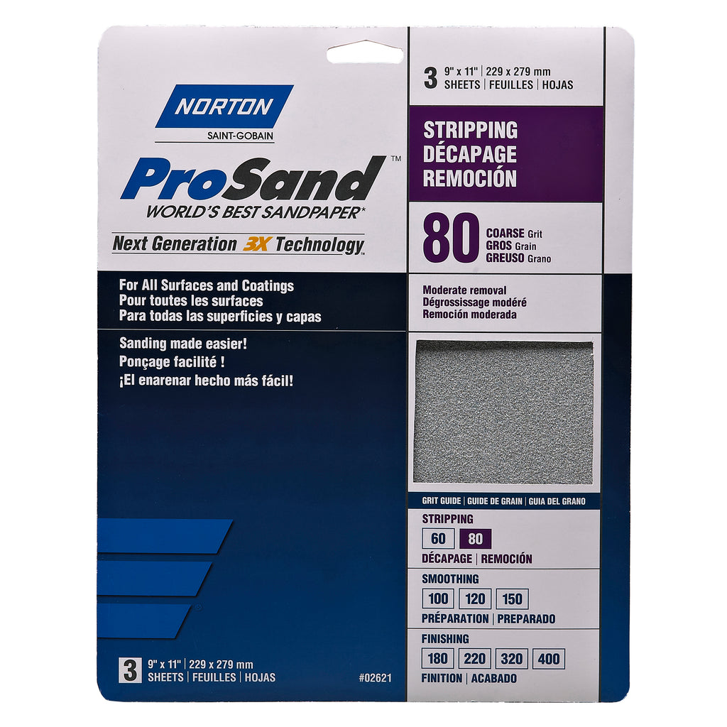 Norton Pro Sand Sandpaper 3 Pack Pro Glo Paints