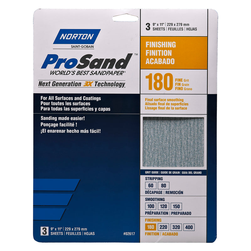 Norton Pro Sand Sandpaper - 3 Pack